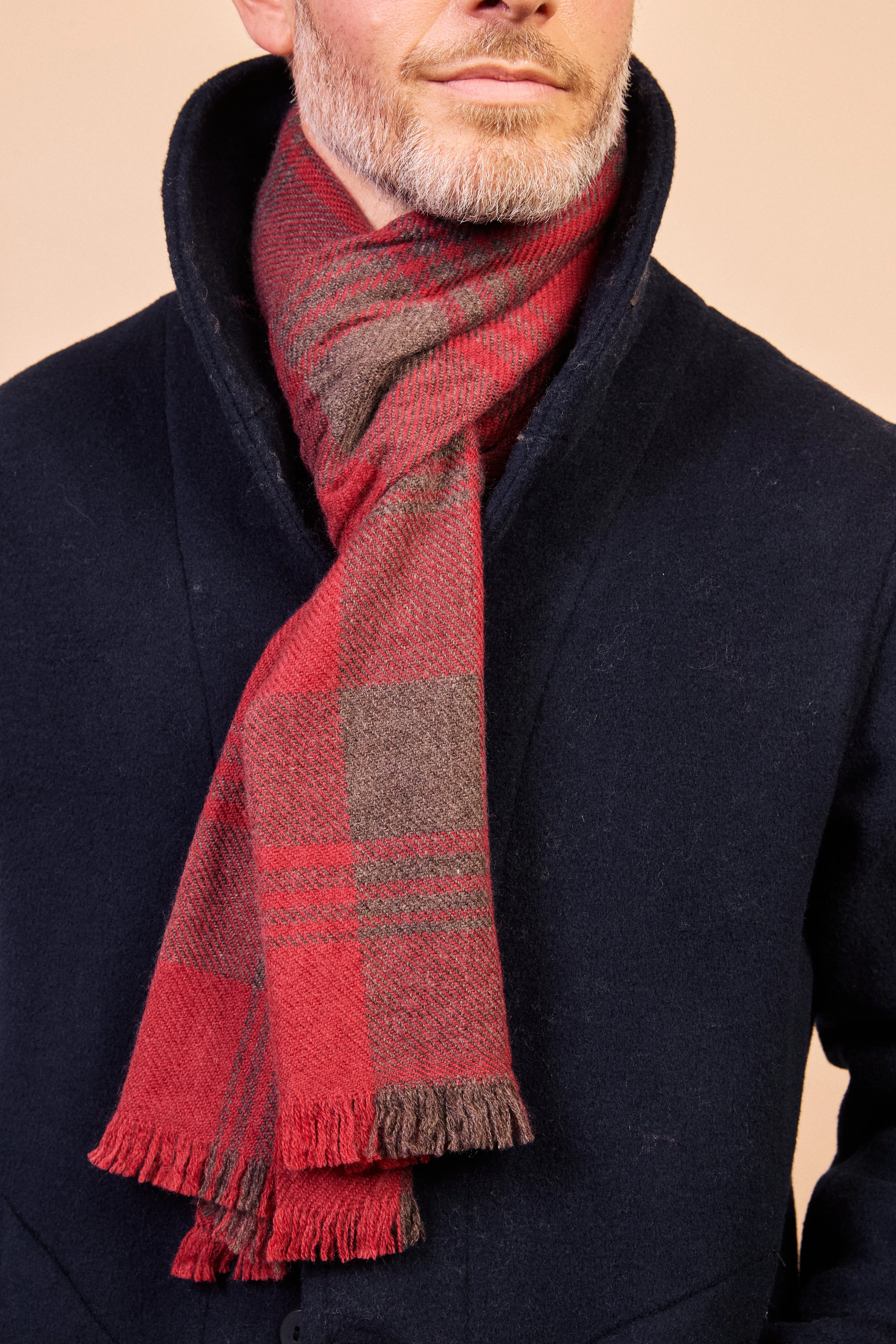 Cashmere & Merino Wool Scarf - Pink Tartan