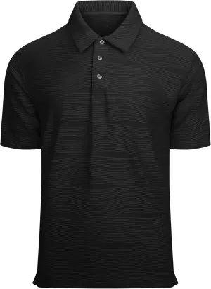Esabel.C Men's Zipper Polo Shirts Textured Knit Short Sleeve Ribbed Stretchy Polo Shirts for Men