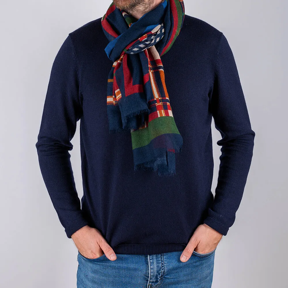 Mantus Geometric Italian Wool Scarf