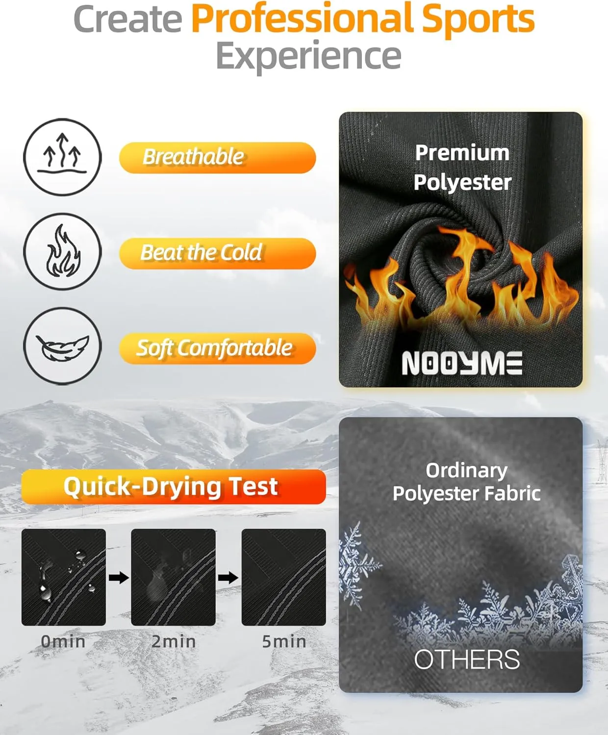 NOOYME Thermal Underwear Base Layer Long Johns for Cold Weather