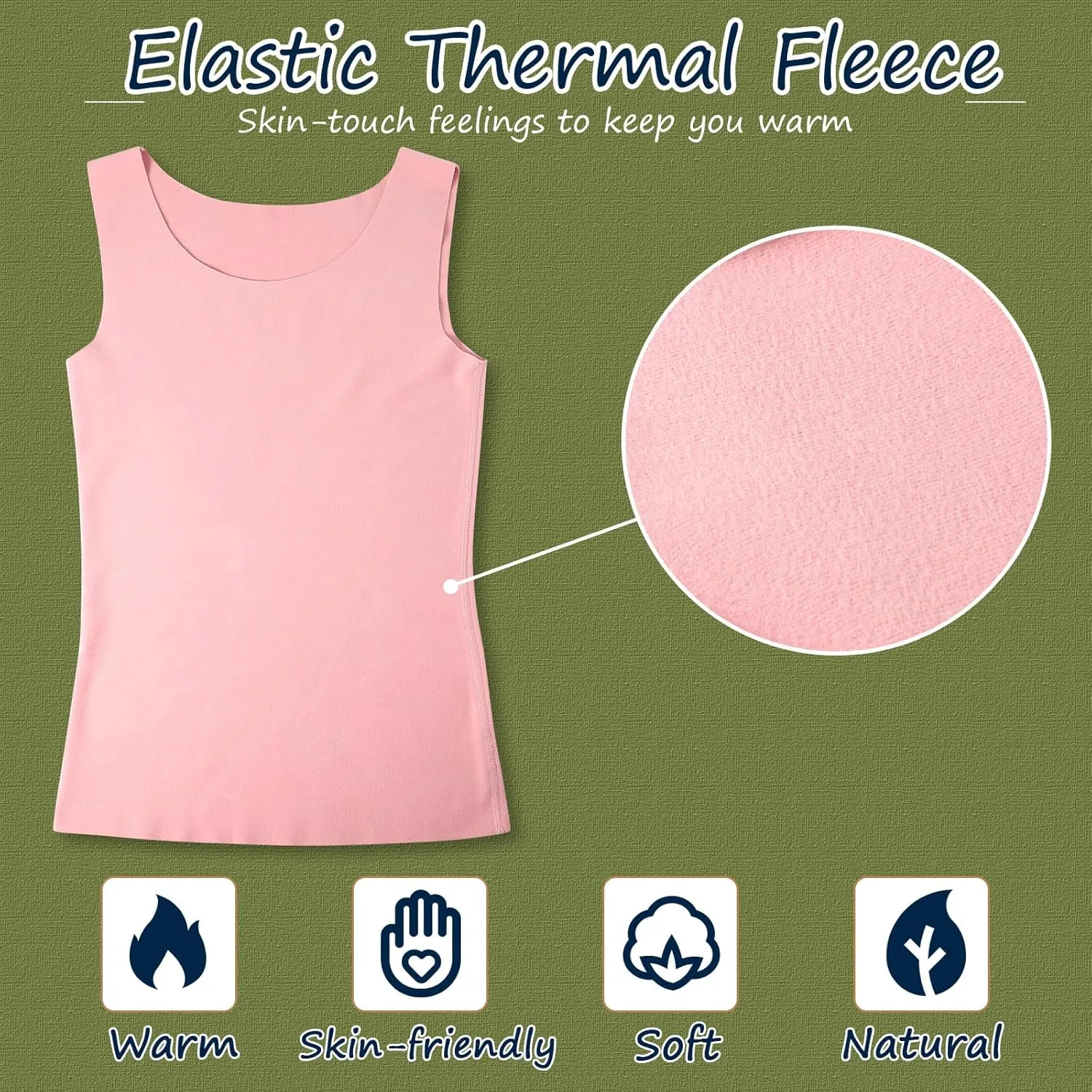 Toulite 4 Pcs Thermal Tank Tops Women Underwear Tops Sleeveless Undershirt for Women Cotton Camisole Warm Base Layer