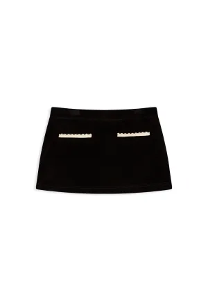 Velvet Picot Mini Skirt