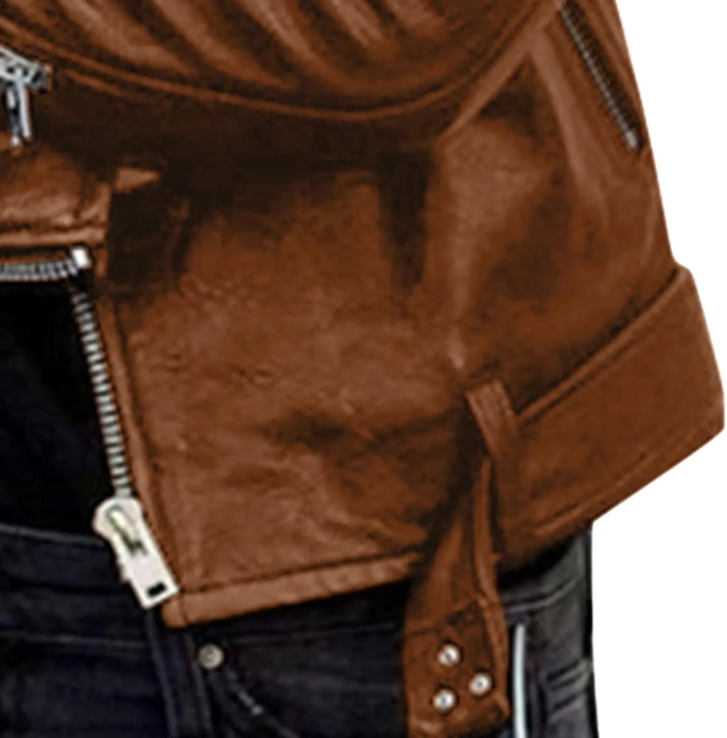 Women'S Faux Leather Motocross Racer Jacket Plus Size Motorcycle Zipper Moto Biker Short Outerwear Coat Bomber Jacket